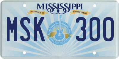 MS license plate MSK300
