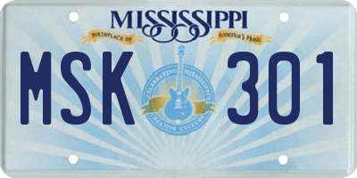 MS license plate MSK301