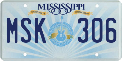 MS license plate MSK306
