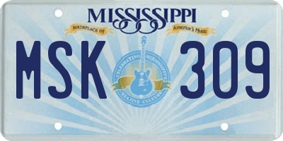 MS license plate MSK309
