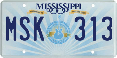 MS license plate MSK313