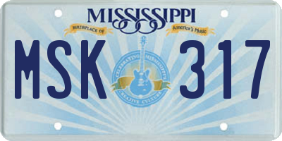 MS license plate MSK317