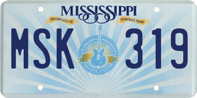 MS license plate MSK319