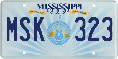 MS license plate MSK323