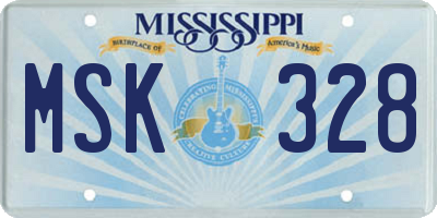MS license plate MSK328