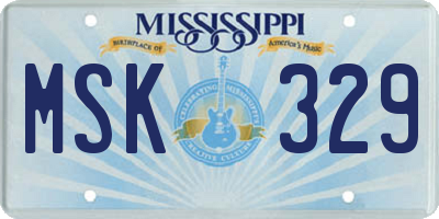MS license plate MSK329