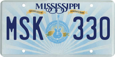 MS license plate MSK330
