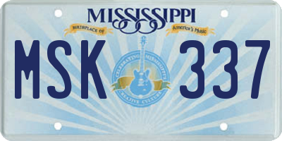MS license plate MSK337