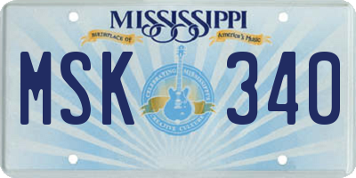 MS license plate MSK340