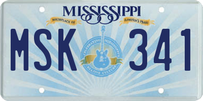 MS license plate MSK341