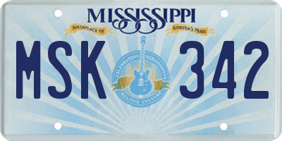 MS license plate MSK342