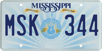 MS license plate MSK344