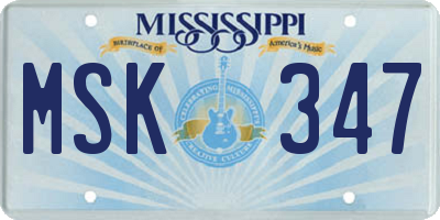 MS license plate MSK347