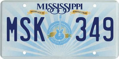 MS license plate MSK349