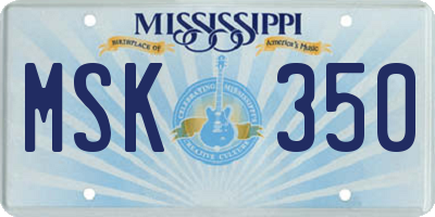 MS license plate MSK350