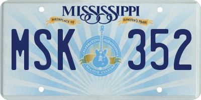 MS license plate MSK352