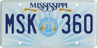 MS license plate MSK360