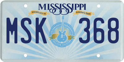 MS license plate MSK368