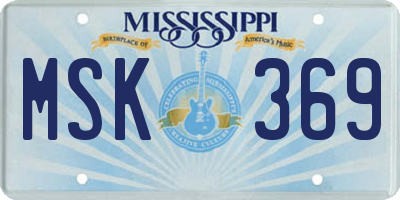MS license plate MSK369