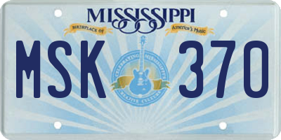 MS license plate MSK370