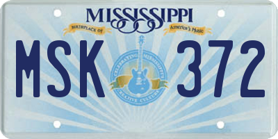 MS license plate MSK372