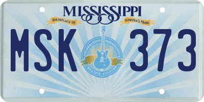 MS license plate MSK373