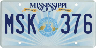 MS license plate MSK376
