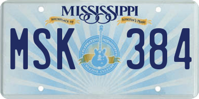 MS license plate MSK384