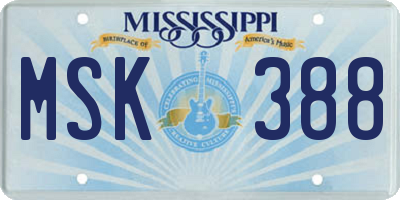 MS license plate MSK388
