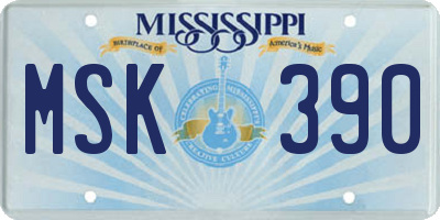 MS license plate MSK390