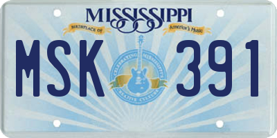 MS license plate MSK391