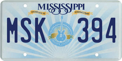MS license plate MSK394