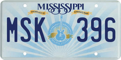 MS license plate MSK396