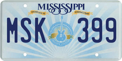 MS license plate MSK399