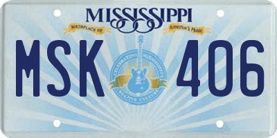 MS license plate MSK406