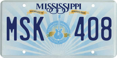 MS license plate MSK408
