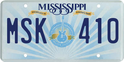 MS license plate MSK410