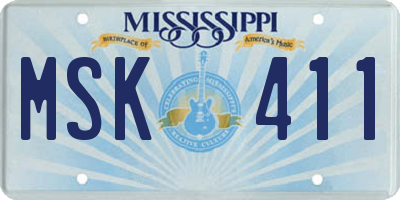 MS license plate MSK411