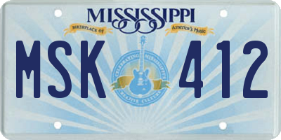 MS license plate MSK412