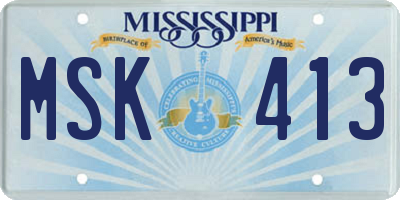 MS license plate MSK413