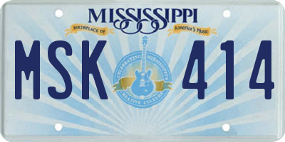 MS license plate MSK414