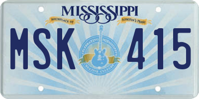 MS license plate MSK415