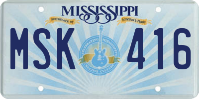 MS license plate MSK416