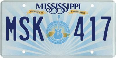 MS license plate MSK417