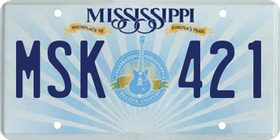 MS license plate MSK421