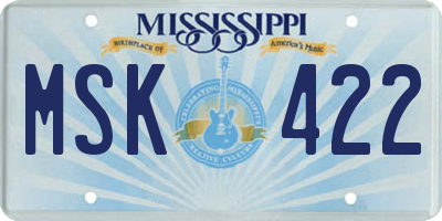 MS license plate MSK422