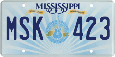 MS license plate MSK423