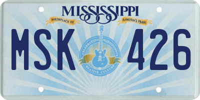 MS license plate MSK426