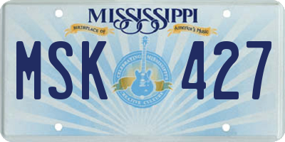MS license plate MSK427