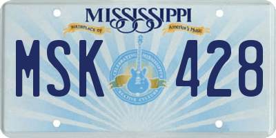 MS license plate MSK428
